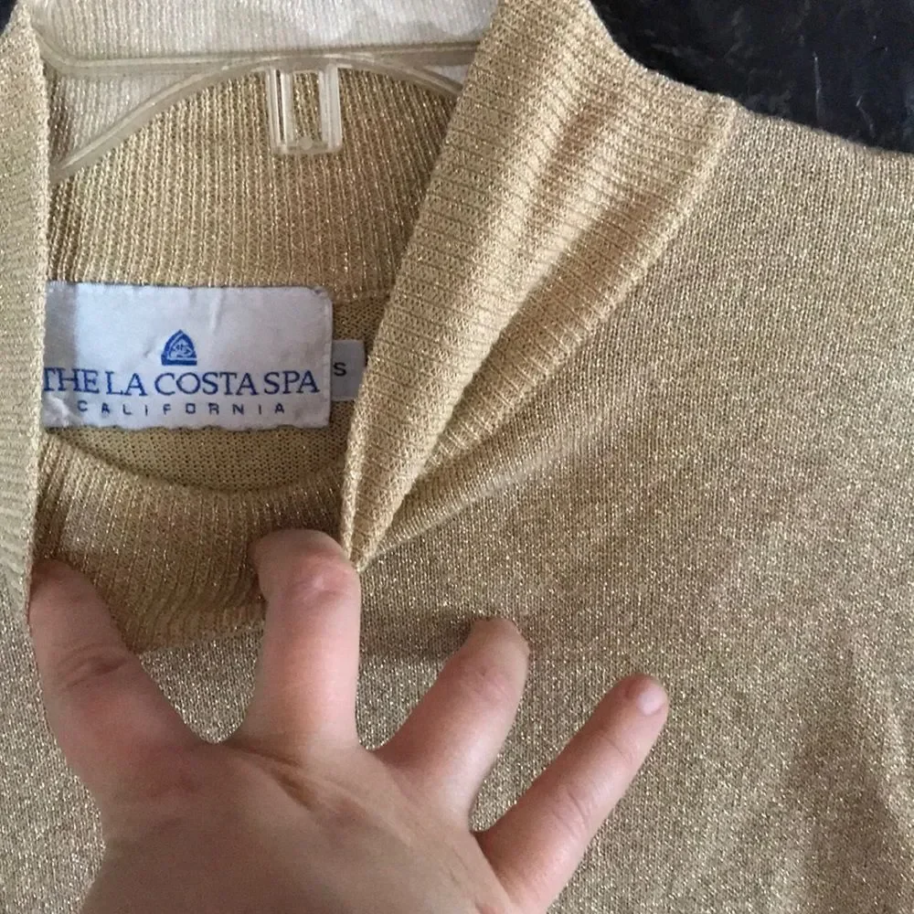 Throw Costa Spa Gold Glitter Turtleneck Tunic S